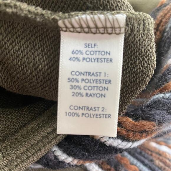 BKE Patchwork Sweater Women S Olive Green Cowl Neck Colorblock Dolman Sleeve - Picture 9 of 13